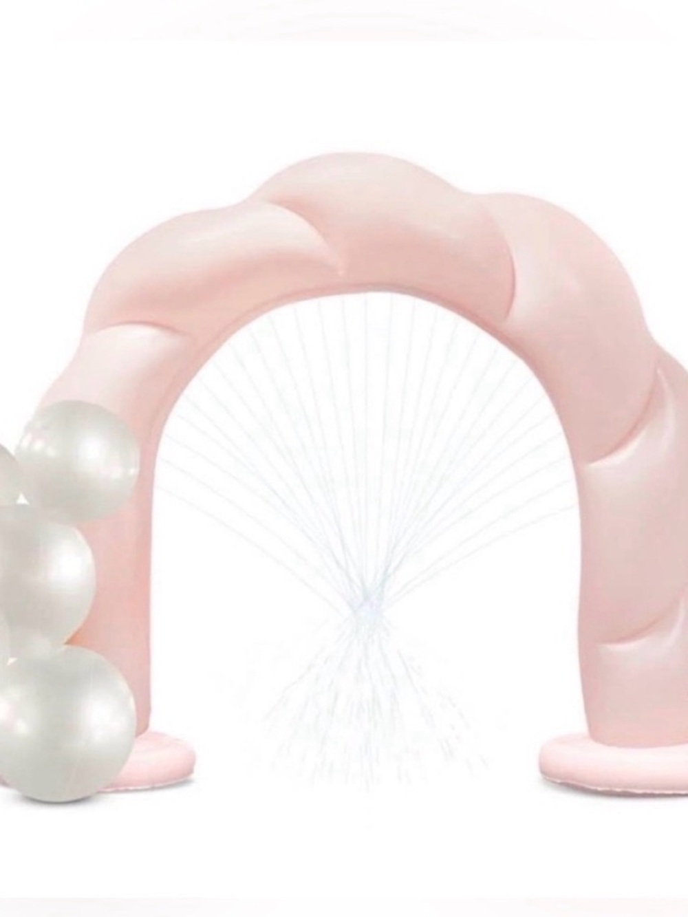 Blush Pink Inflatable Arch with Balloons Sprinkler